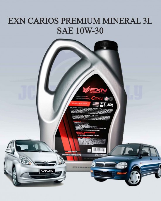 EXN Carios SAE 10W30 API SN/CF Mineral 3 LITRE JCA AUTO SUPPLY